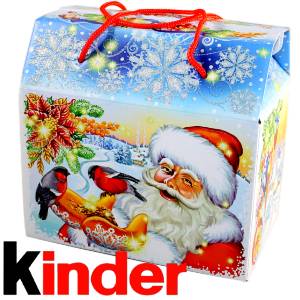 Сладкий новогодний подарок в картонной упаковке весом 850 грамм по цене 1390 руб