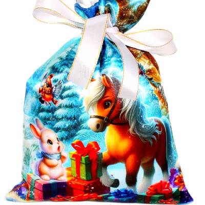 Сладкий подарок на Новый Год в мешочке весом 850 грамм