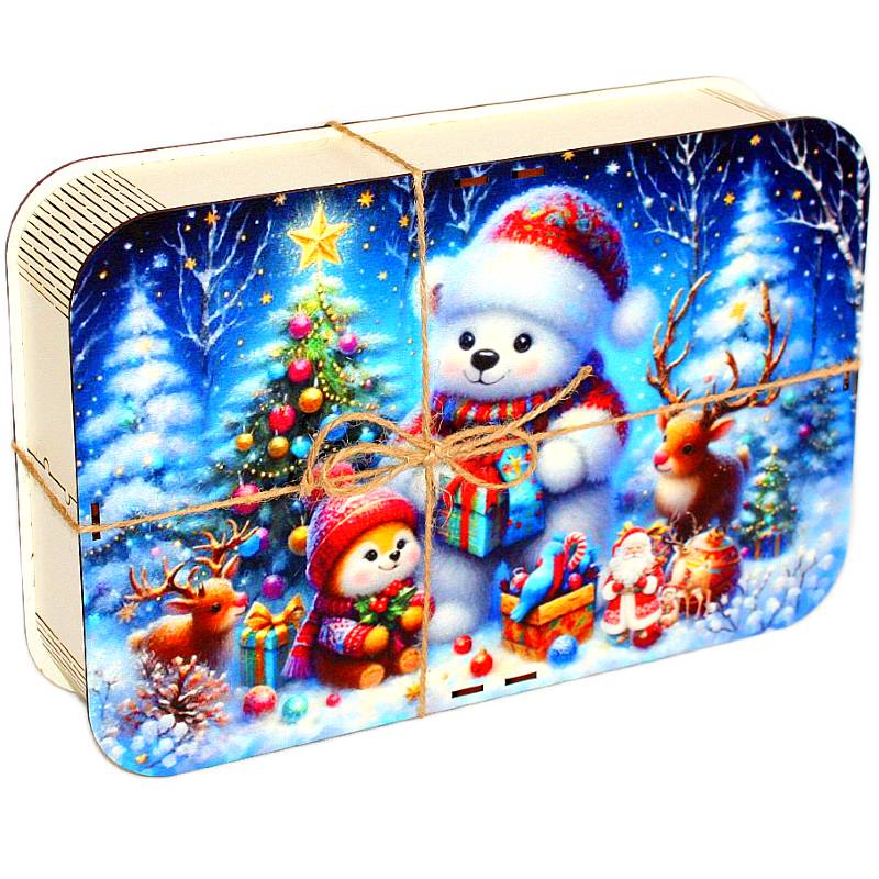 Детский новогодний подарок в премиальной упаковке весом 1000 грамм