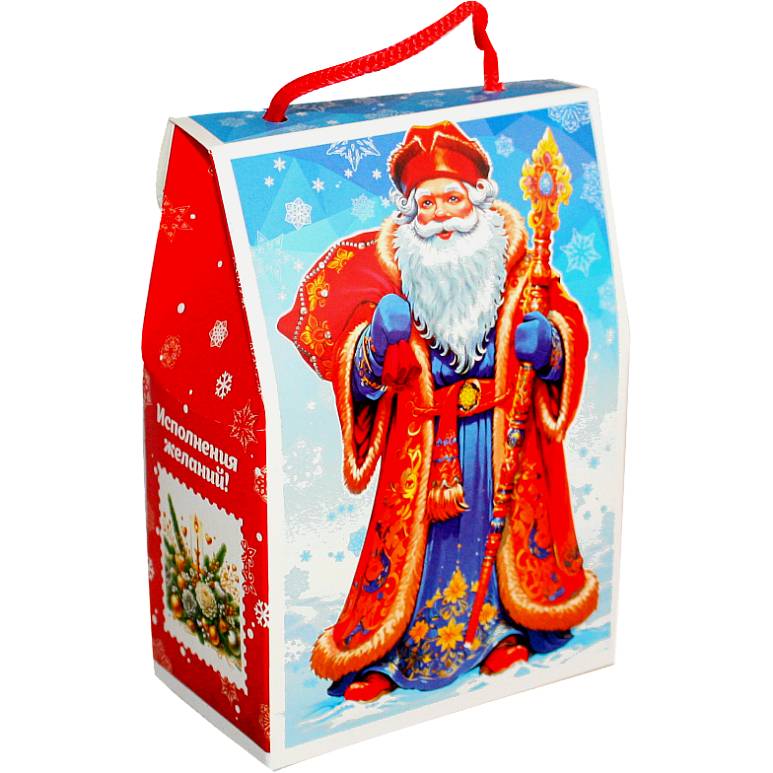 Детский новогодний подарок в картонной упаковке весом 300 грамм